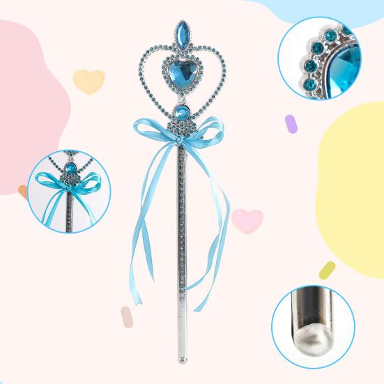 Magické hůlky ve tvaru srdce pro děti, dívky, princeznovské doplňky k převleku, vílí hůlka z umělého křišťálu na Vánoce, Halloween, párty, cosplay kostým