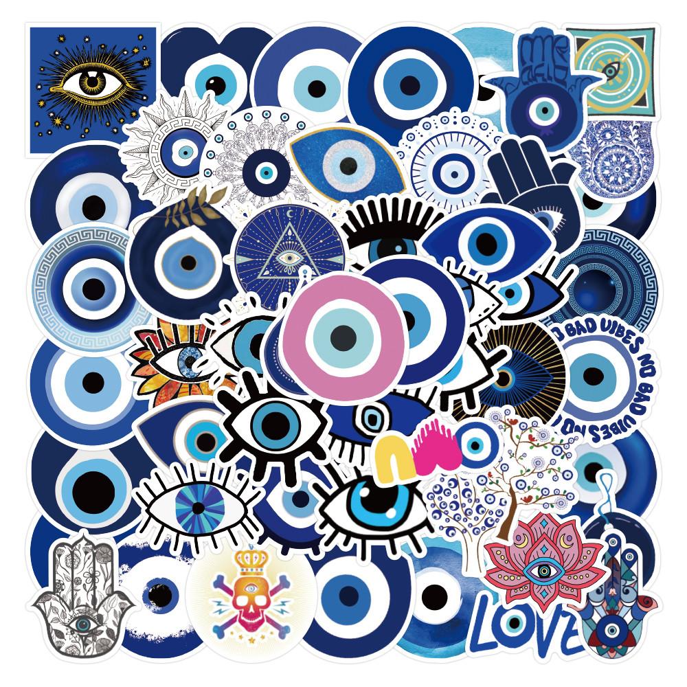 52-Piece Mystical Evil Eye Stickers Decorative Decals for Notebooks Phone Cases Backpacks Water Bottles RecordingYourLife Store