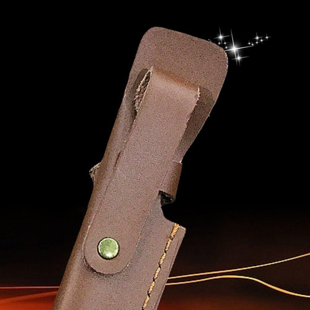 Holster Leather Sheath Holder Straight Knife Tool Belt Loop Case Flashlight Case Camp Outdoor Carry