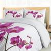 Wild Orchid Petals Three-Piece Quilt Cover Digital Printing Bedding Set Bed Cover