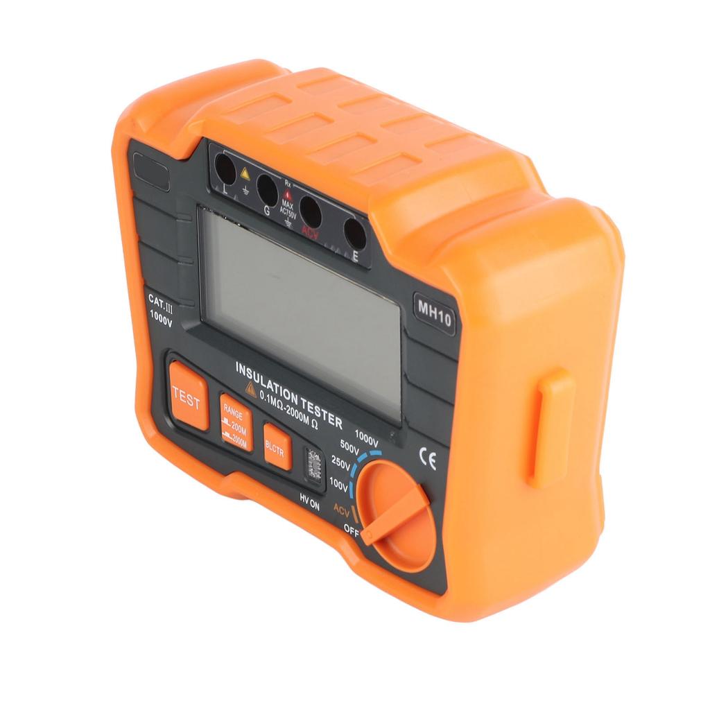 Digital Megohm Meter Electrical Earth Resistance Insulation Tester High Accuracy MH10 Orange