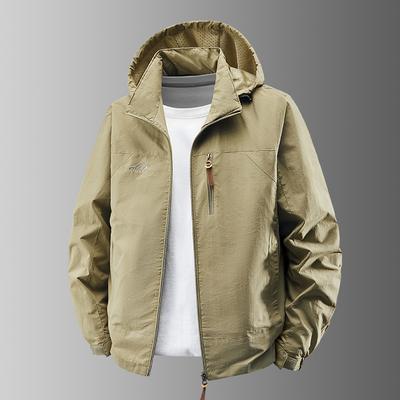 Frühling Herbst Windjacke Wasserdichte Wanderjacken Herren Outdoor Camping Kapuzenmäntel Herren Fitnessstudio Jogginghosen Sportjacke Herren Kleidung