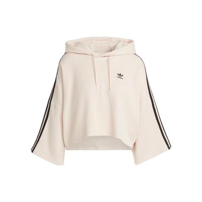 Bluza z kapturem z haftowanym nadrukiem logo Originals Trefoil ze sznurkiem damska biała IC5461