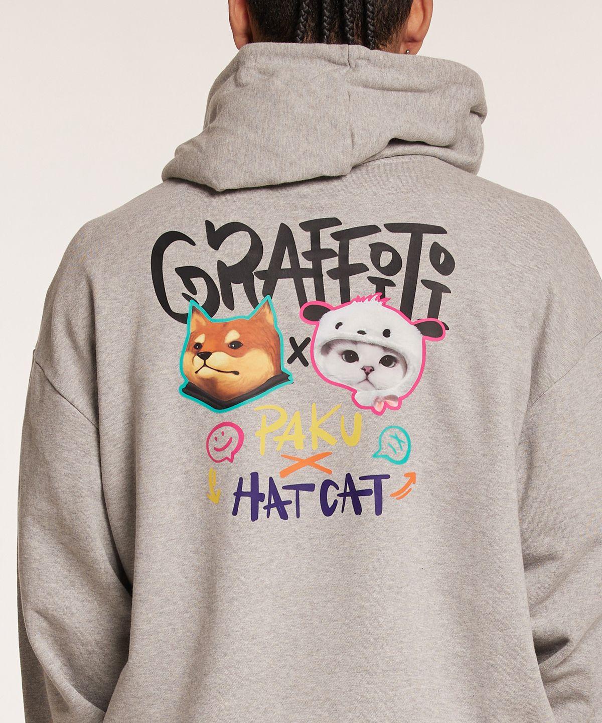 Cream Soda Lab [Double Jd] Paku X Hatcat Hoodie Gray L