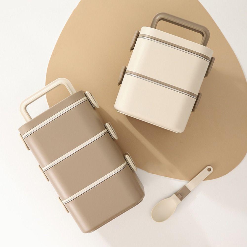 304 Stainless Steel Lunch Container Leakproof Food Storage Box Square Lunch Box  Microwaveable