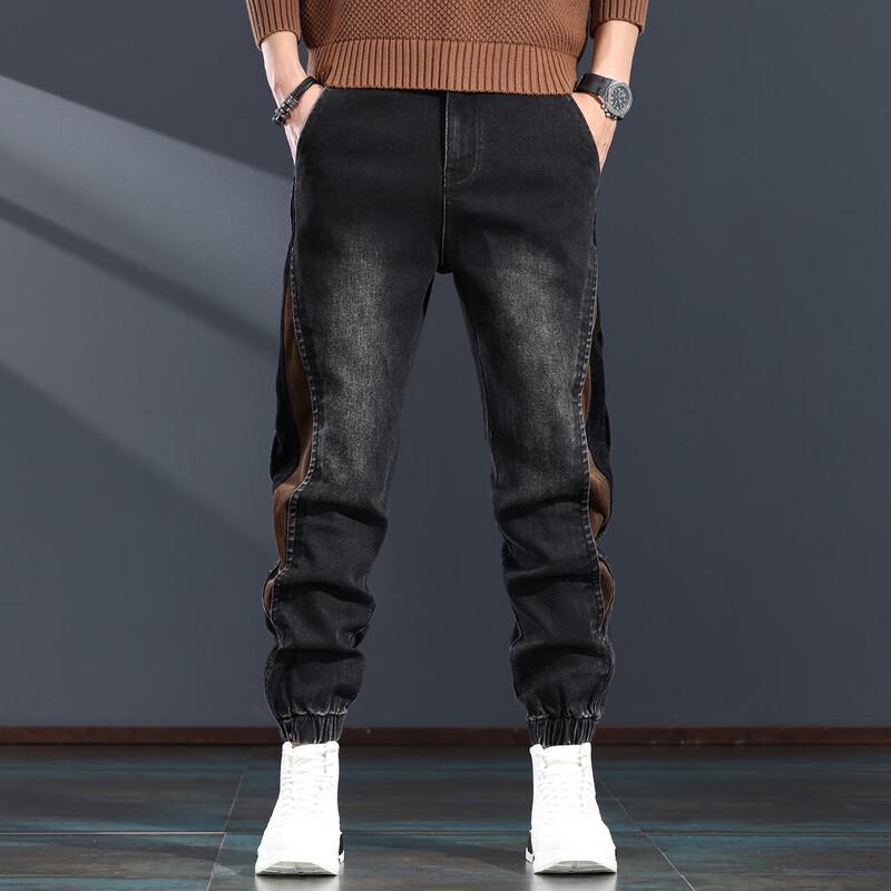 

Джинсы мужские Jieleinuo расслабленного прямого кроя стрейч-деним 2XL