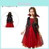 Kids Halloween Wicked Vampire Cosplay Costume Red Tulle Skirt Fancy Dress Party