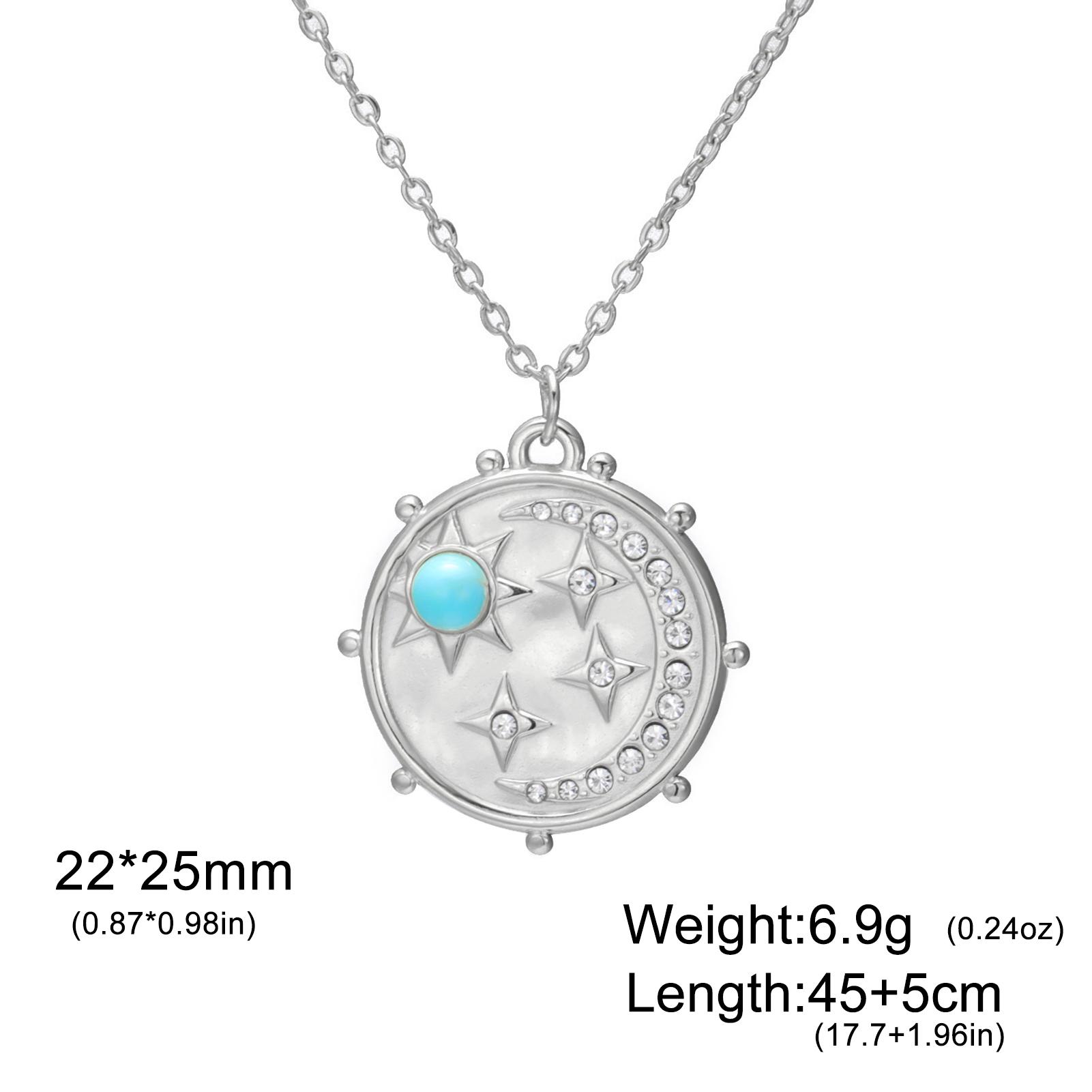 

Trendy Clear Zircon Sun Crescent Moon Stars Pendant Necklaces for Women Stainless Steel Bohemian Jewelry Birthday Gift Wholesale 45-50cm