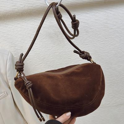Autumn Niche Suede Bag Women's New Messenger Bag One Shoulder Underarm Dumpling Bag