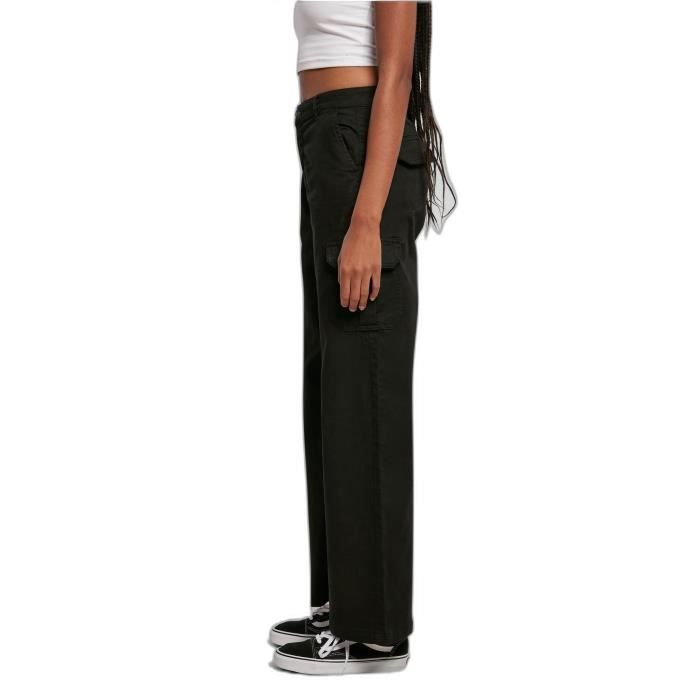Cargo Pants - Urban Classics - Black - High Waist - Straight Leg - Cargo Pockets