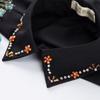 Perfect Match Fashion Beaded Fake Collar Women Detachable Collars Black False Collars Woman Removable Chiffon Half Shirt Tie Nep Kraagie