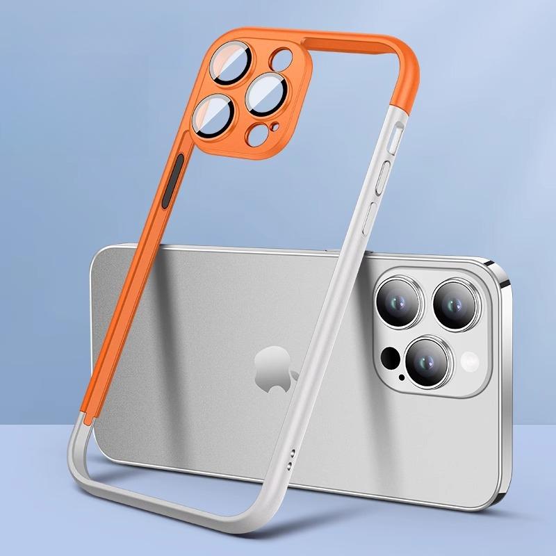 Suitable for IPhone15, Phone Case 14, Pro Max, Spliced Color, Pure Frame, No Back Panel, Apple 13 Heat Dissipation Protective Case