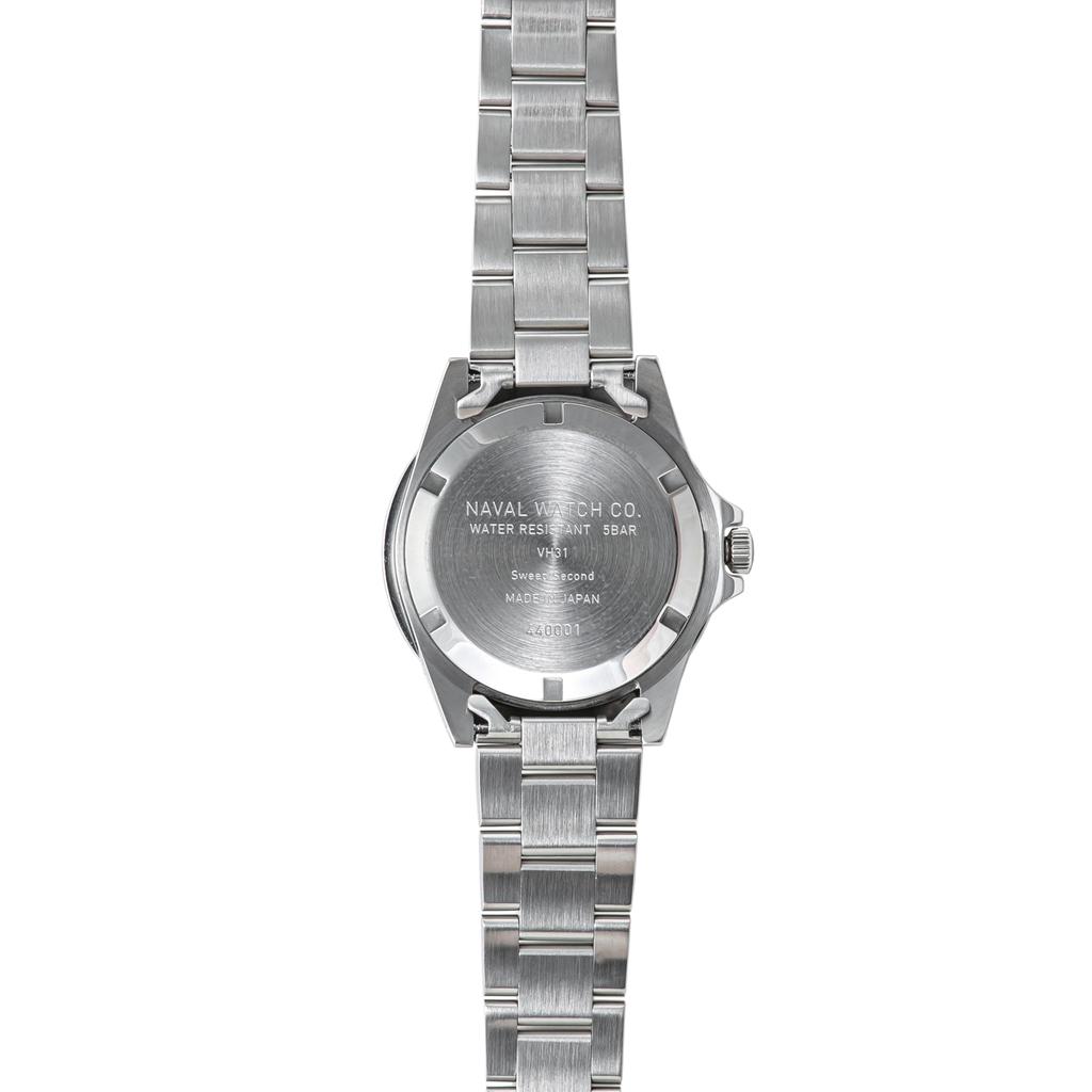 Naval Watch Produced By LOWERCASE FRXE001 Sweep Second Diver 3 links Metal band Sec.hands S/S