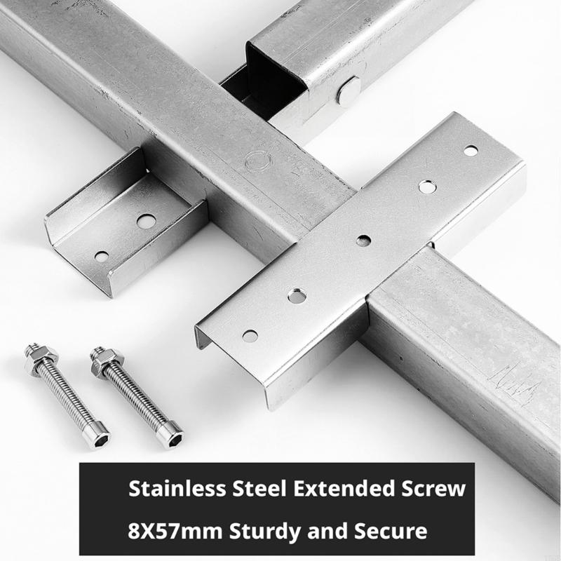 Stainless Steel Square Tube Fitting 40 x 40 mm Bolt Lock Joint for No Weld Frame Building, DIY Supports and Shelving Y5GB