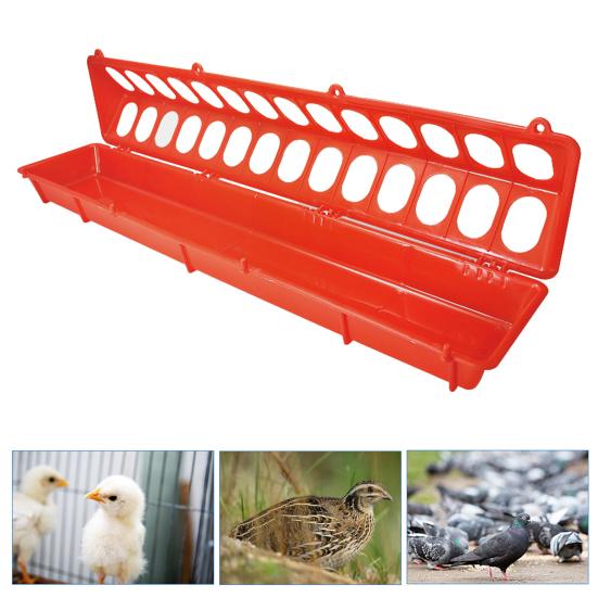 Flip Top Small Chick Feeder 28 Slots Plastic Poultry Feeder Trough No Waste No Mess Chicken Feeder for Pigeon Parrots Chicks Quail Duck