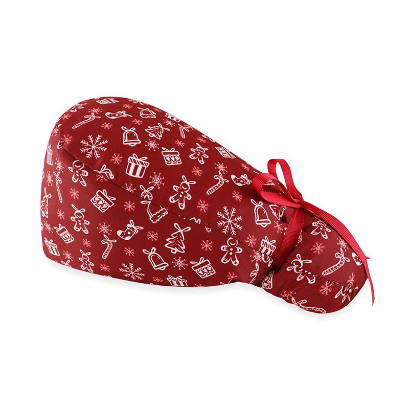 

2024 Новая рождественская кепка с принтом для медсестер, стоматологов, врачей, рабочая кепка, рождественская хлопковая рабочая кепка унисекс