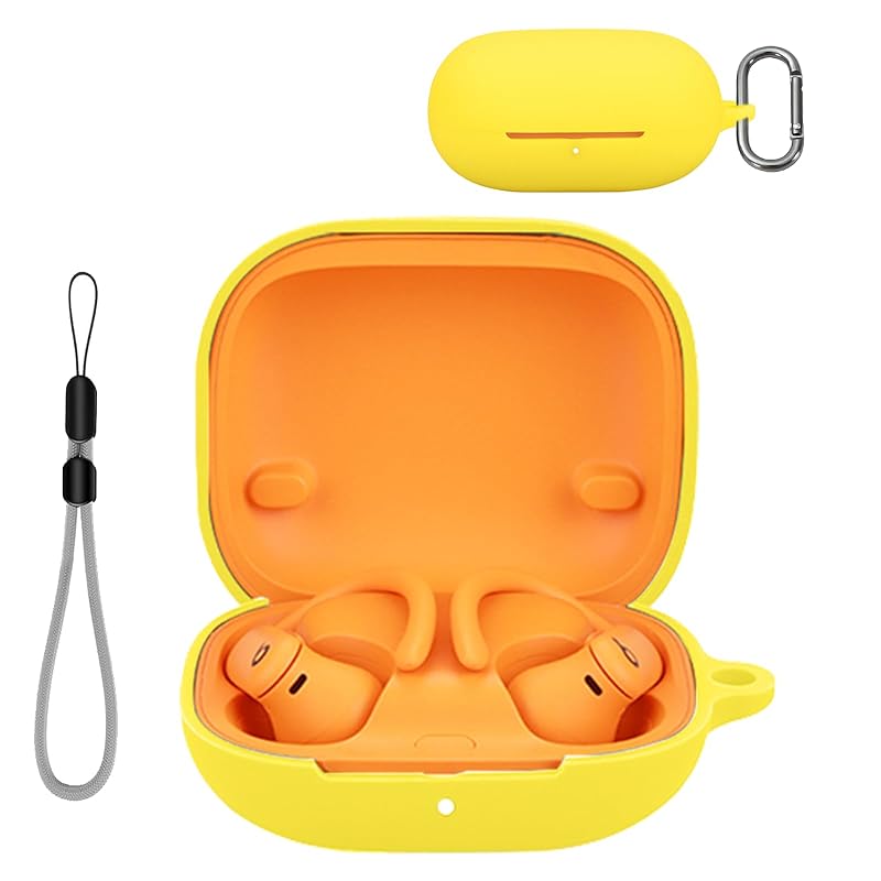 

Beats Powerbeats Pro 2 for case Cover [YANMONGI] Wireless earphones protective cover silicone protective case -With chain charging case cover visible