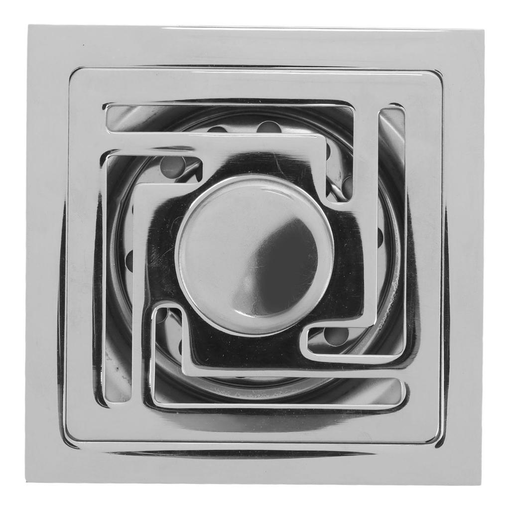 Stainless Steel Floor Drain Square Large Displacement Deodorant Shower Floor Drain for Kitchens Bathrooms Garages