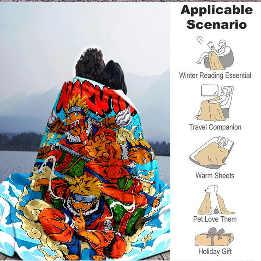 1pc Naruto, Anime Blanket Lightweight Flannel Blanket Throw Blanket For Sofa, Bed, Travel, Camping, Livingroom, Office, Couch