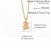 Cartoon Bear Pendant Necklace with Synthetic Zirconia - Student Gift