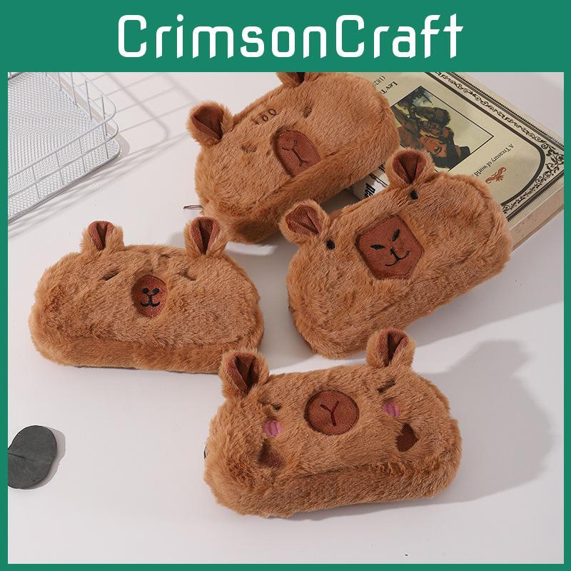 Capybara Plush Cute Pen Bag Funny Stationery Organizer Big Capacity Gift Kids
