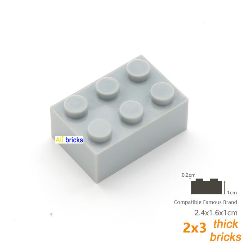 60pcs Thick 2x3 DIY Building Blocks Figures Bricks Dots Educational Creative Size Compatible With 3002 Plastic Toys for Children