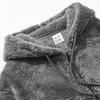 Men's American Style Double Sided Fleece Hooded Jacket, Thick Warm Full Zip Cardigan, Loose Fit Casual Coat for Spring Autumn