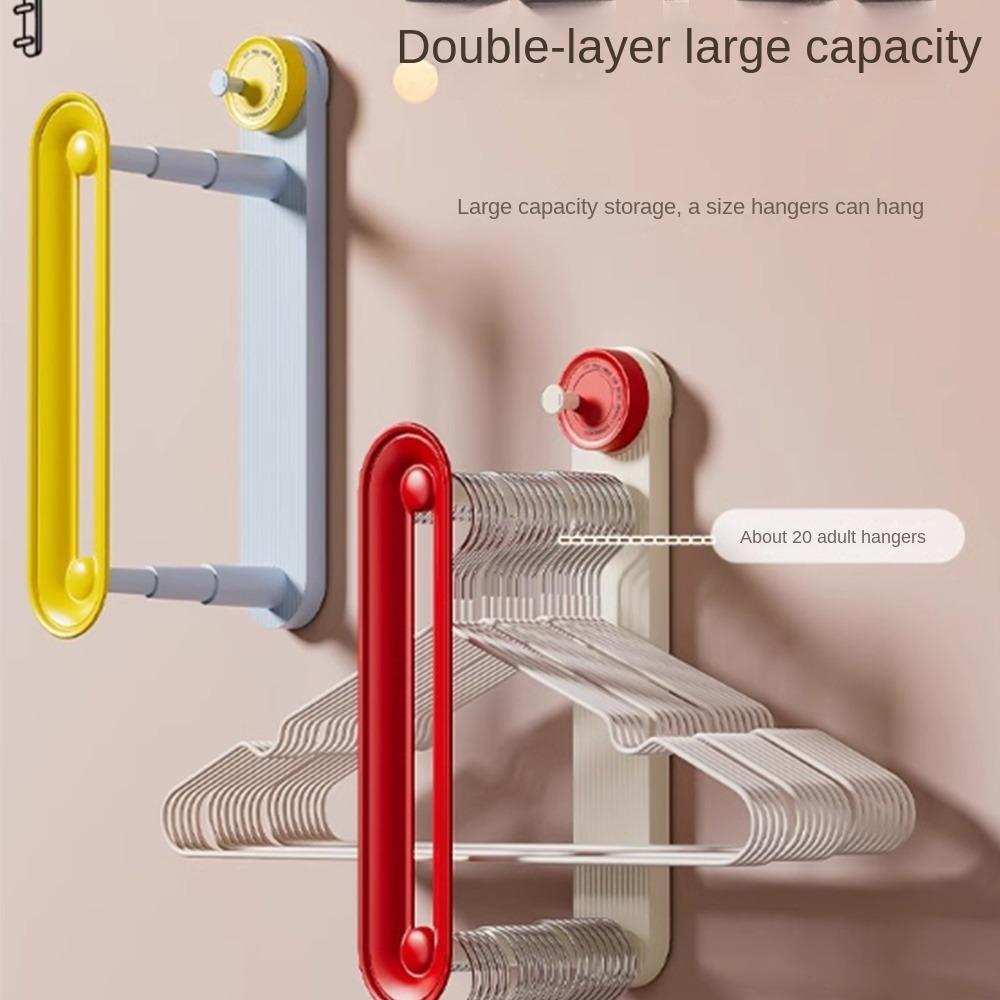 Suction Cup Clothes Hanger Rack Plastic Extendable Hanger Stacker  Hanger Storage Artifact