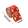 1 Roll Christmas Fabric Ribbons Xmas Wine Red Gold Snowflake Velvet Edge Wired Ribbons for New Year Wrapping Crafts Decoration
