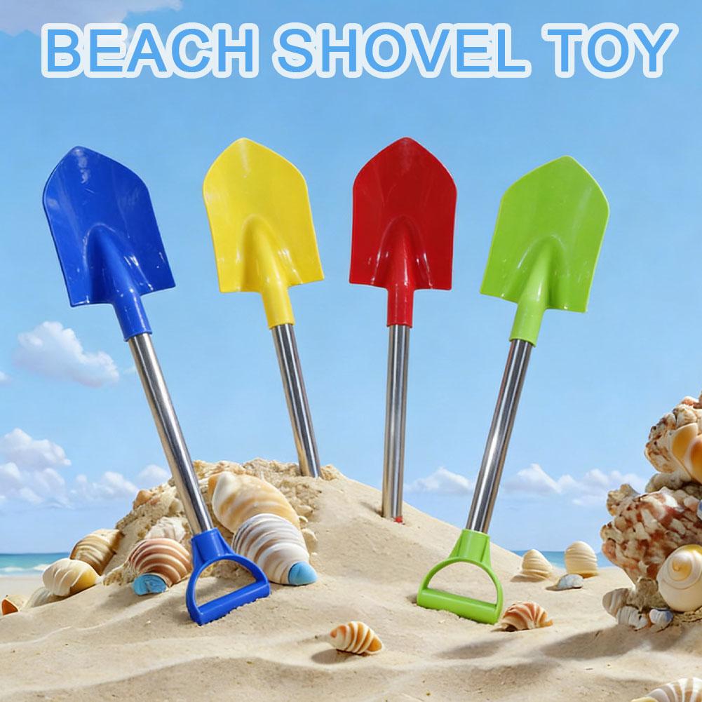 Children Beach Shovel 56cm Stainless Steel Pointed Shovel Toy Sand Snow Thickened Play House Beach Shovel Outdoor Toys Gift