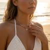 Bohemian Natural Crushed Stone Bead Starfish Pendant Necklace For Women Men Elegant Rice Beaded Crab Shell Choker Summer Zircon