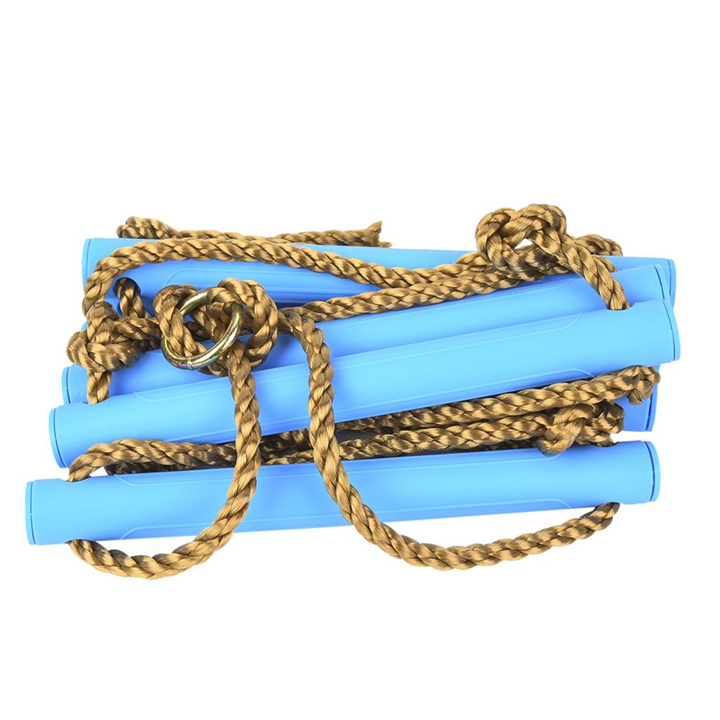 Outdoor Plastik Sechs Abschnitte Kinder Kletterseil Leiter Spielzeug Trainingsgerät (blau)