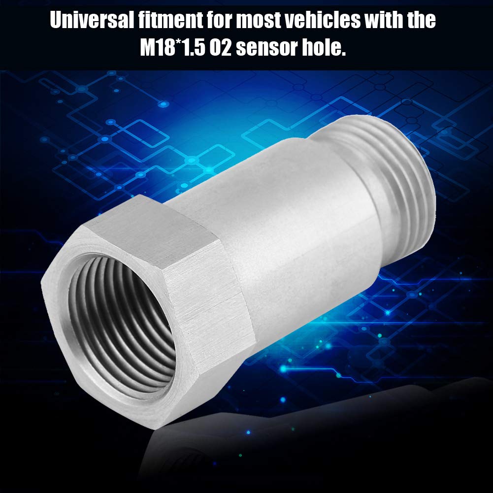 Keenso 2pcs O2 Oxygen Sensor M18X1.5 Spacer Sensor Exhaust System Adapter 45mm M18*1.5