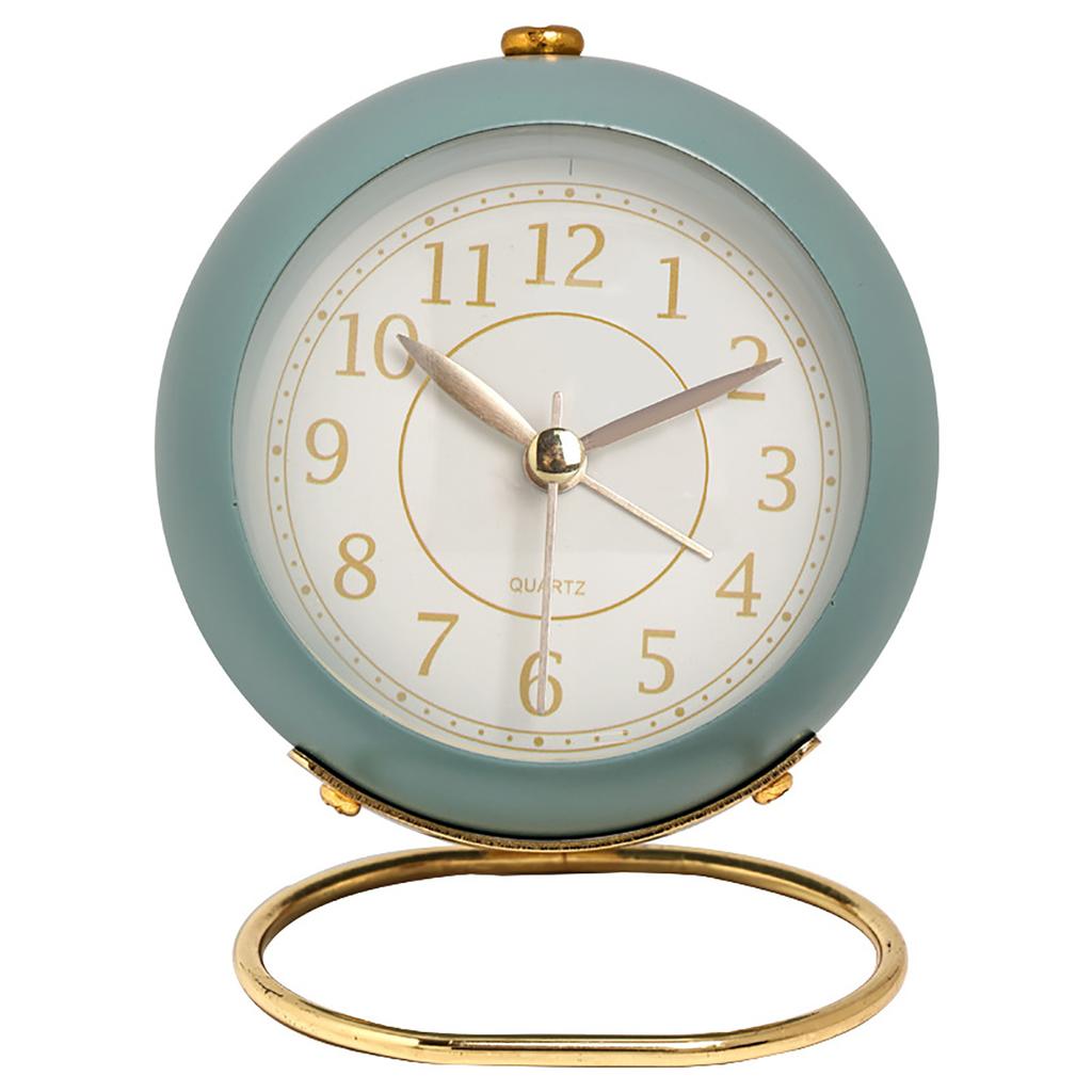Analog Alarm Clock Pointer Design Mute Metal Luminous Desktop Clock Electronic Quartz Clock Living Room Desk Decor for Kids Room