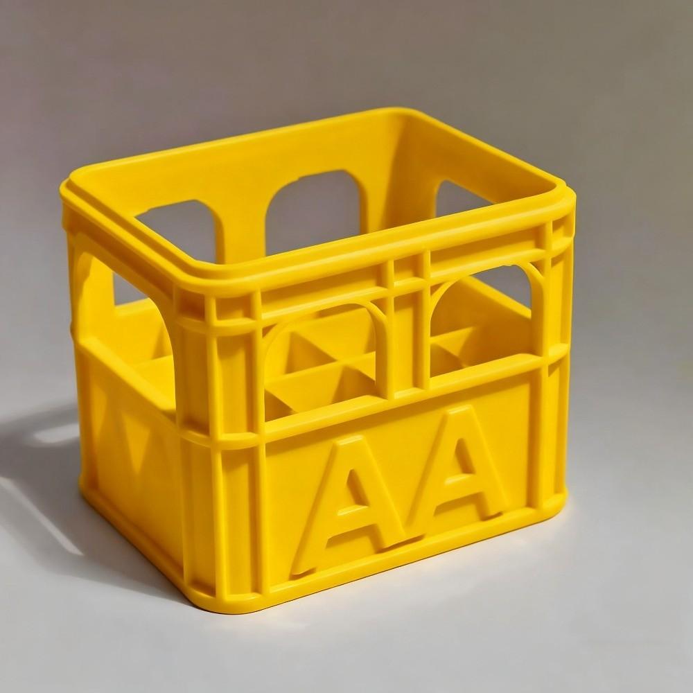 

3D Printed Battery Stackable Storage Basket Batteries Display Case Workshop Storage Yellow-AA