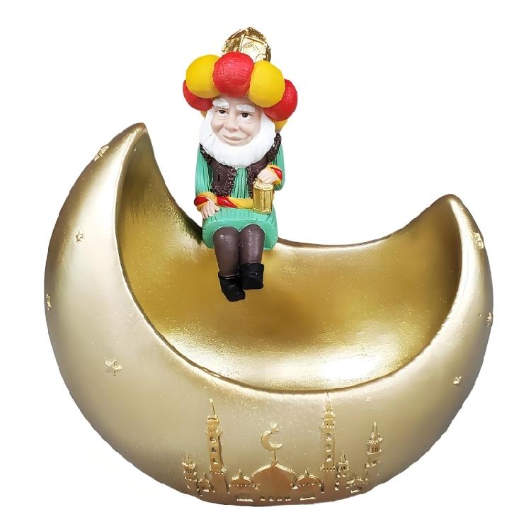 

Islamic Cultural Decors Storage Box Collection Moon Middle Eastern Man Statues Display Ornament for Home Office Decors 1
