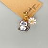 1/8pcs Cat & Daisy Cute Keychain Cartoon Handbag Pendants for Women Girls Key Ring Bag Charm