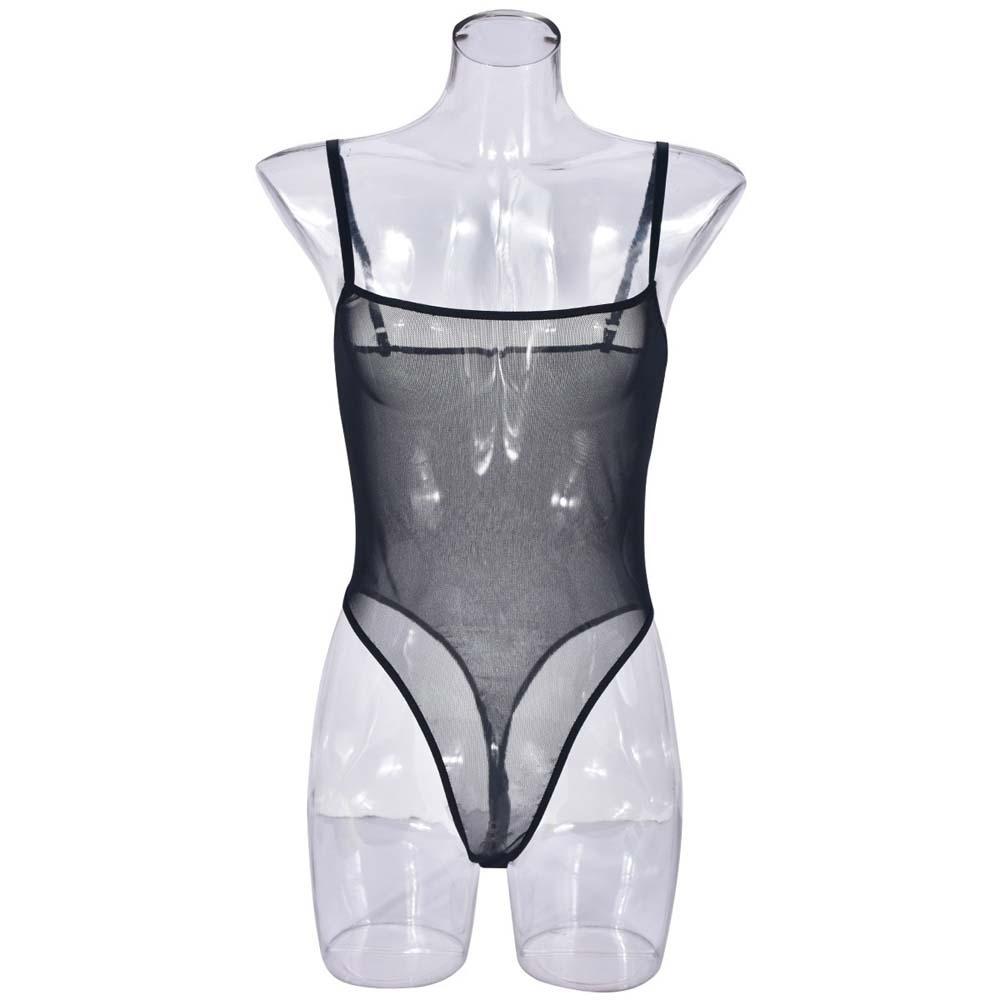 Spicy Girl Style Mesh Bodysuit Transparent Women Lingerie Fashion Mesh Sheer Jumpsuit  Gifts