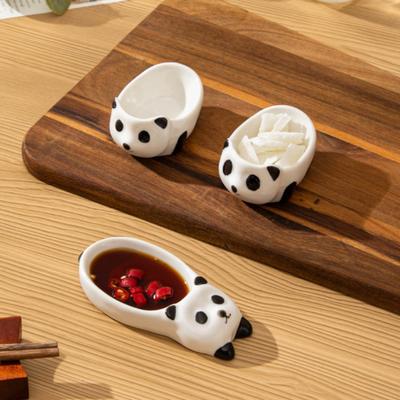Yousheng Panda Dipping Bowls Ceramic Sauce Dishes Cute Mini Bowls for Soy Sauce Condiments Snacks Serving And Table Decor