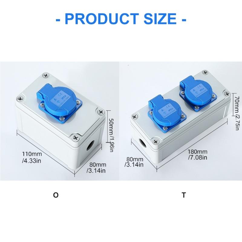 Strong 16A 3 Prongs Outdoor Waterproof Electrical Sockets Box Cover Strong Plastic Housing Upgrades for Garden Patioes