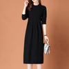 2023 Autumn/Winter Women's Oversized Knit Wool Dress, Knee-Length, Plus Size, Stylish, Belly Covering, Thick Fabric
