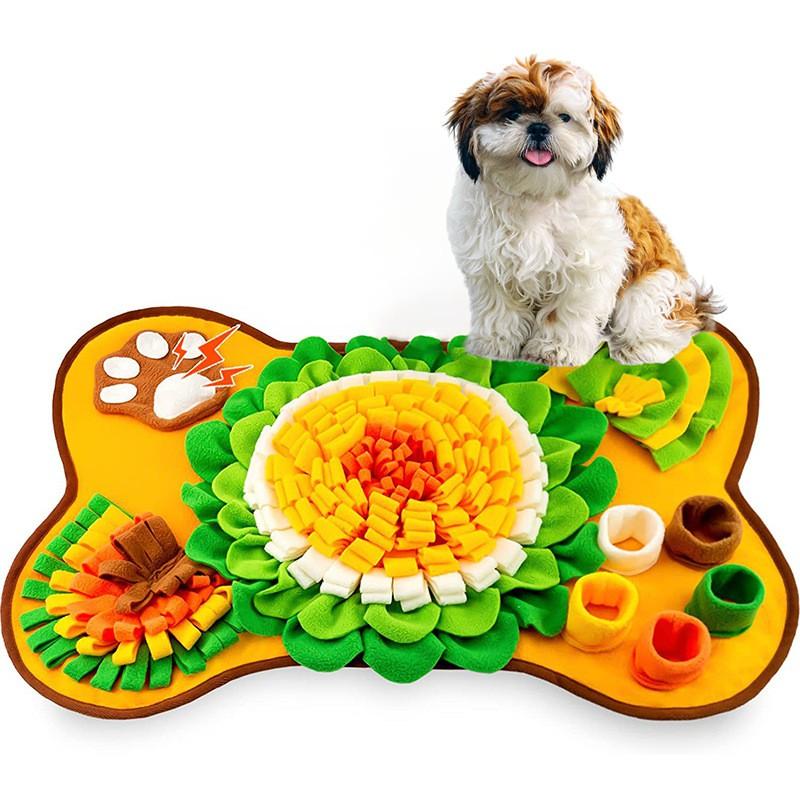Dog Snuffle Mat Slow Feeding Mental Stimulation - Washable Fleece Puzzle Toy Dogs Cats 64x43cm