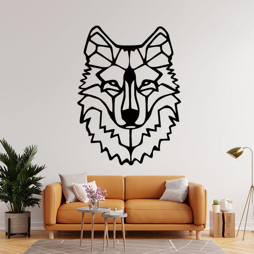 Decoração com Tema de Lobo Decorações de Arte de Parede, Sala de Estar Escritório Sala de Jantar Hall Decoração de Parede Decoração de Parede Metal Pendurado na Parede