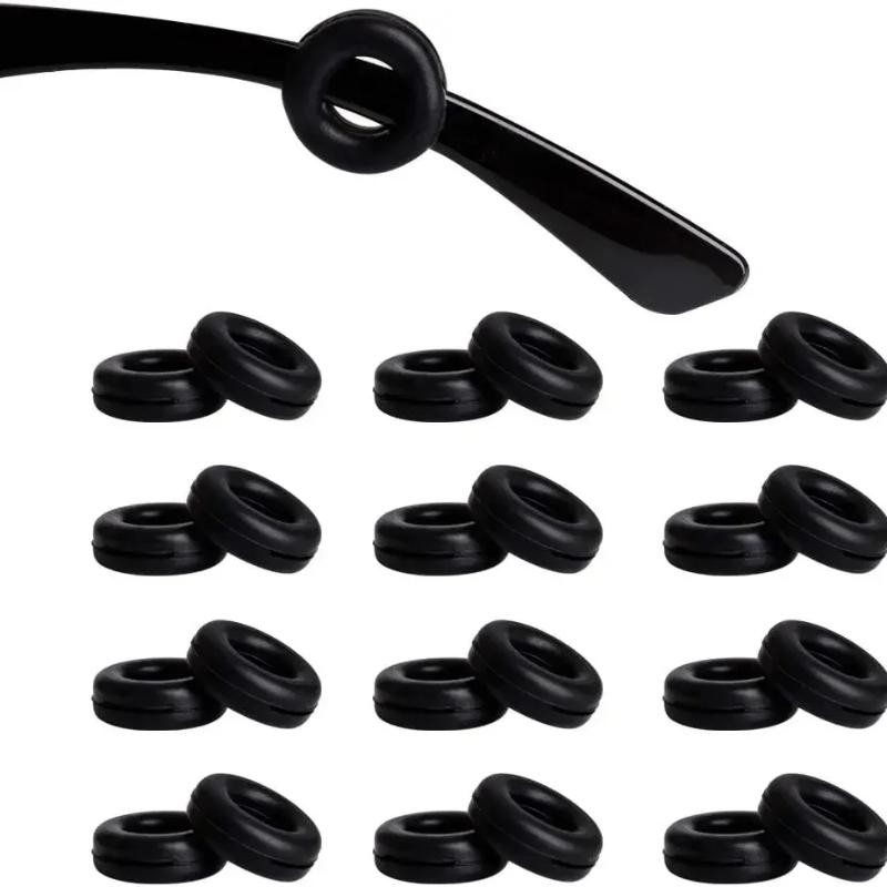 20-200pcs Black Silicone Anti-slip Eyeglass Hooks Grip Unisex Round Eyeglasses Leg Ear Sleeve Stopper Eyewear Retainer Holders