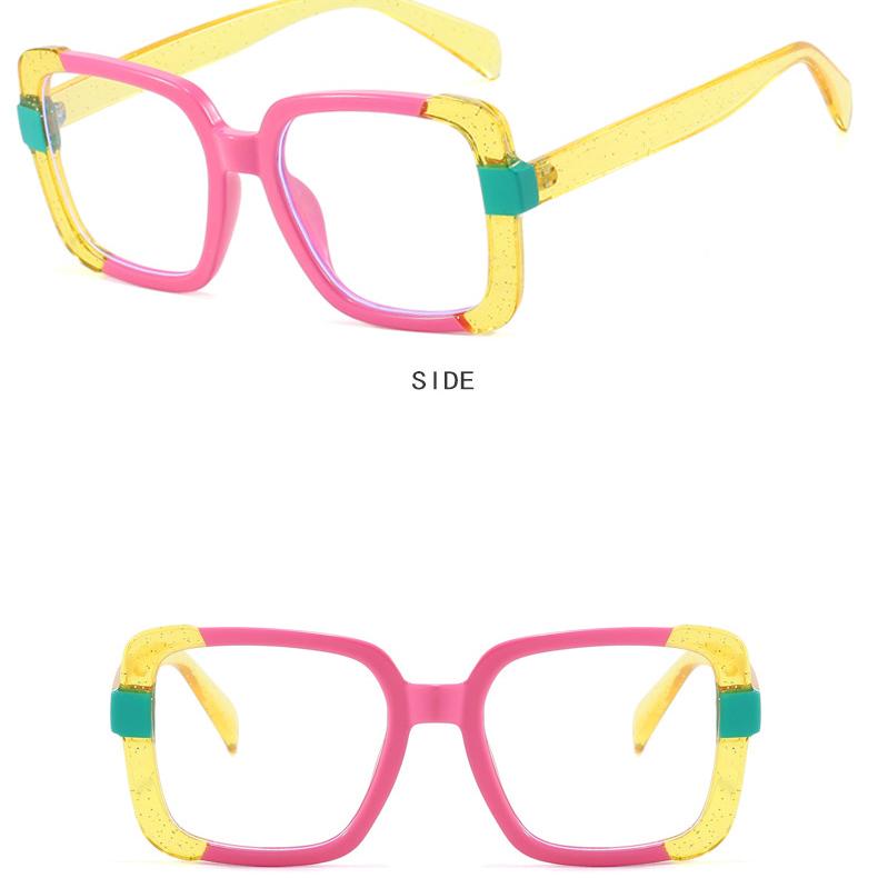 Damebriller personlig fargeblokk firkantet brilleinnfatning anti-blått lys optisk brilleinnfatning godteri farge flatt speil
