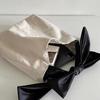 Korean Style 2025 Spring Bow Canvas Shoulder Tote - Large Capacity