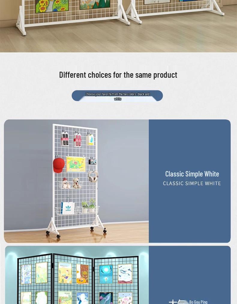 Space Frame Iron Mesh Storage Rack with Hooks and Shelves for Kindergarten