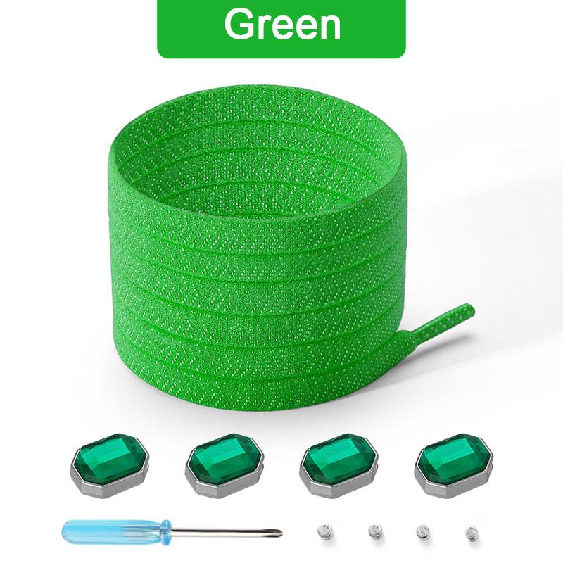 Colorful Diamond Elastic Laces Sneakers No Tie Shoelaces Rhinestone Shoe Laces without Ties Kids Adult Quick Flat Shoelace 1Pair