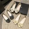 Bow Low-heeled Single Shoes Women's 2025 New Fairy Wind Shallow Mouth Doudou Shoes Spring and Autumn Soft-soled Shoes Women's Shoes New