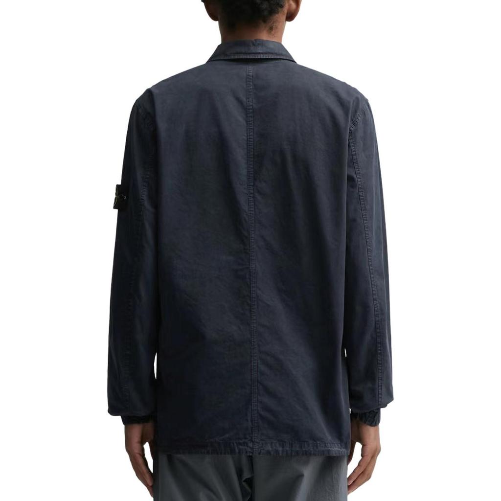 STONE ISLAND Old Effect Overshirt Navy Blue Men Tops 7915102WN-V0120